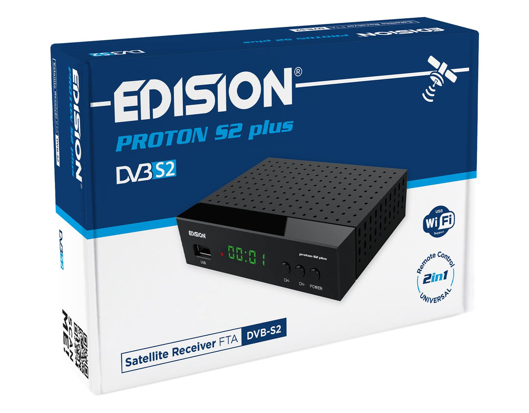 EDISION Proton S2 Plus Full HD Satelliten Receiver FTA, (DVB-S2 | ARD & ZDF SD Abschaltung tauglich)