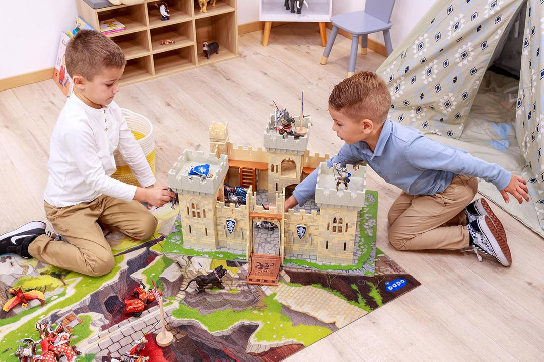 Papo 38938 Zweiköpfiger Drache, Spiel, Gold, Unisex-Kinder Zweikoepfiger Drache, Gold, Zweikoepfiger