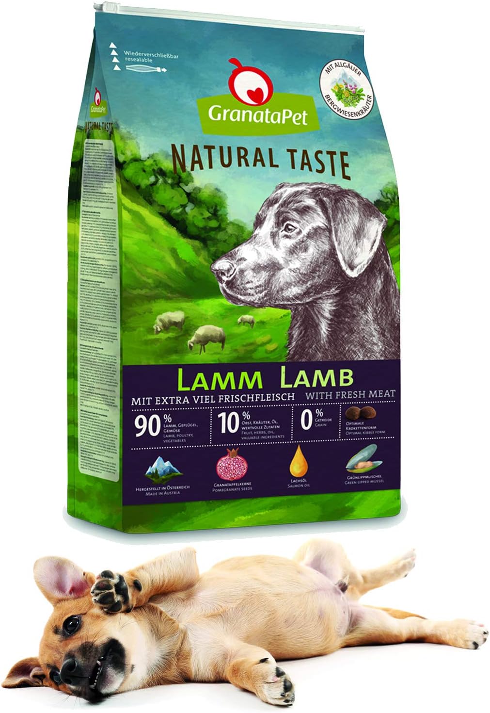 GranataPet Natural Taste Lamm, 12 kg, Trockenfutter für Hunde, Hundefutter ohne Getreide & ohne Zuck