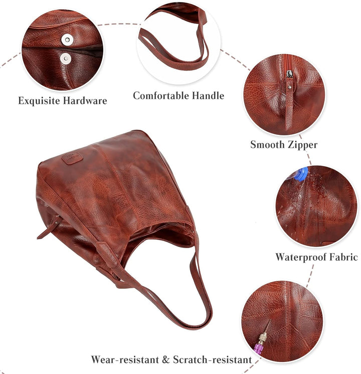 FANDARE Modische Damenhandtasche, wasserdicht, Umhängetasche, Schultertasche, PU-Leder, für Reisen,