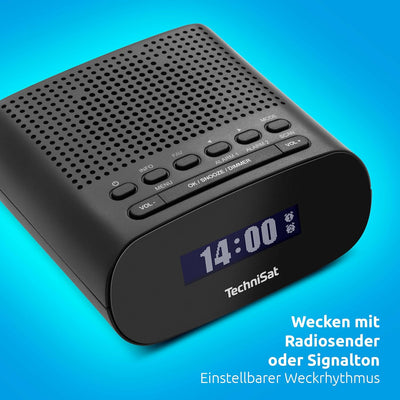 TechniSat TECHNIRADIO 50 - Kompakter Radiowecker (DAB+, UKW Wecker mit grossem LCD-Display, Dual-Ala