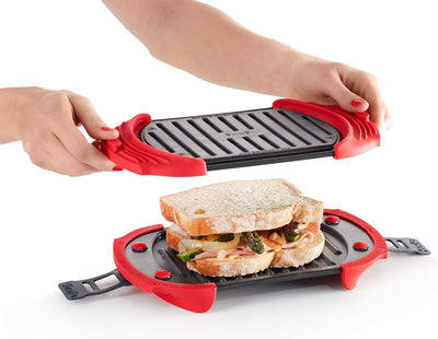 Lékué Microwave Grill, Mikrowellen-Grill, Stahl, rot und schwarz, 25,2 x 14,8 cm Standard