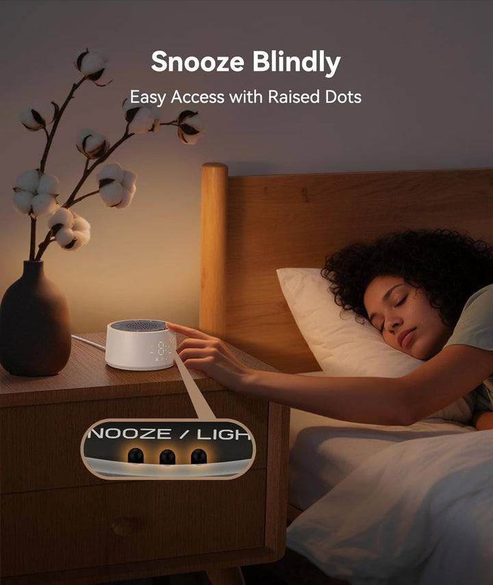 Dreamegg White Noise Machine mit Licht und Wecker, Weisses Rauschen Gerät für Erwachsene und Kinder,