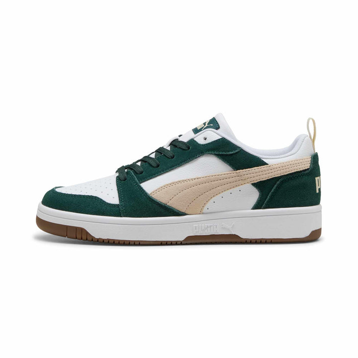 Puma Unisex Rebound V6 LowSneaker 36.5 EU Green Terrain Alpine Snow Puma Weiss, 36.5 EU Green Terrai