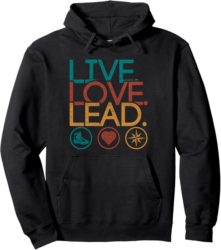 Pfadfinderführer Pfadfinder Pfadfindergruppe Live Love Lead Pullover Hoodie