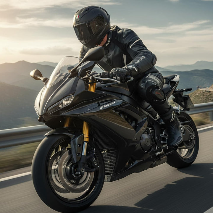 BI ESSE - Motorradstiefel Enduro Touring Echtleder wasserdicht 46 EU Schwarz, 46 EU Schwarz