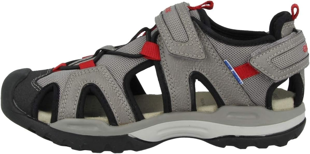 Geox Jungen J Borealis Boy A Sandalen 27 EU Grey Red, 27 EU Grey Red