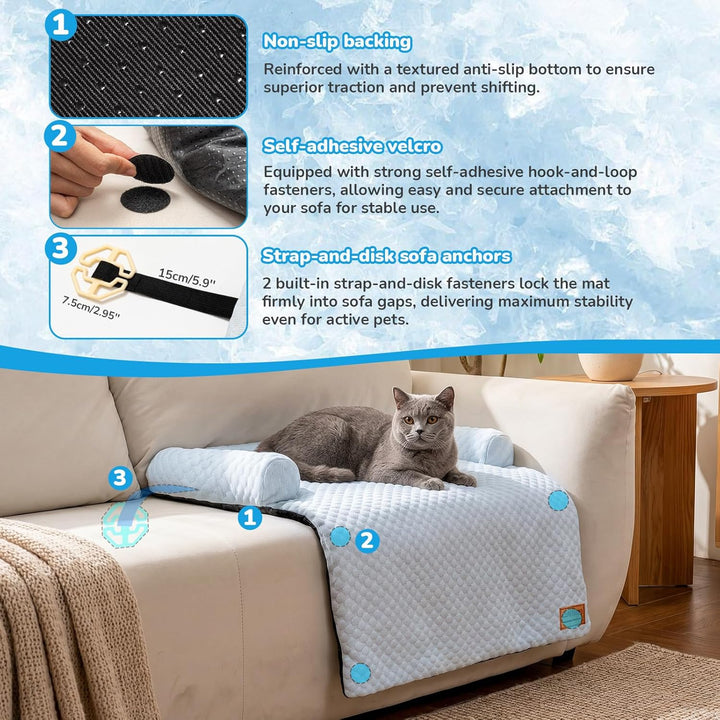 CATISM Kühlmatte Hunde & Katze 70 * 80cm Waschbar Katzenkuhlbettlit für Sofa und Boden Hundematte mi