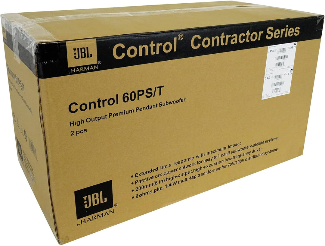 JBL Professioneller C60PS/T Hängender Subwoofer mit passiver Frequenzweiche, schwarz, paarweise Schw