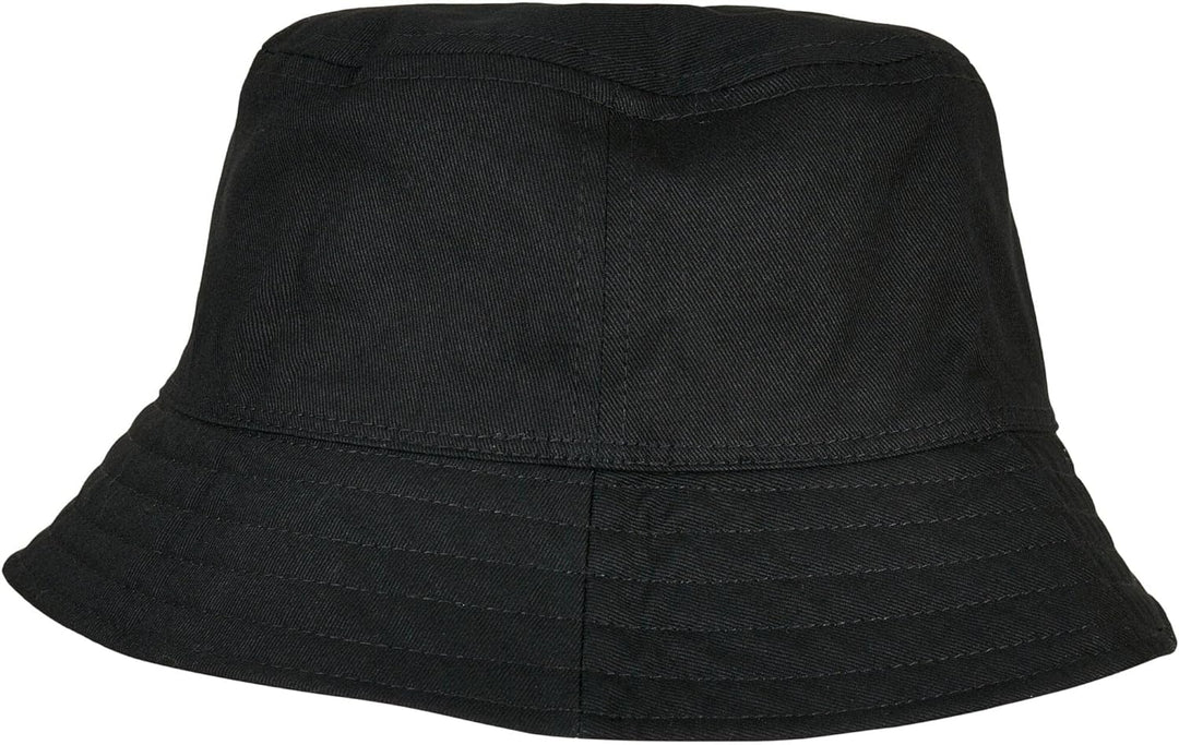 Flexfit Batik Wende-Bucket Hat - Unisex Anglerhut für Damen &amp; Herren, eine Seite einfarbig Schwarz,