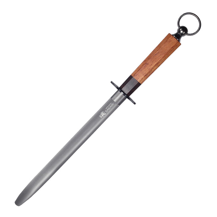 MITSUMOTO SAKARI 40 cm japanischer Profi-Wetzstahl, flacher Wetzstahl, hoher Kohlenstoffgehalt, geei