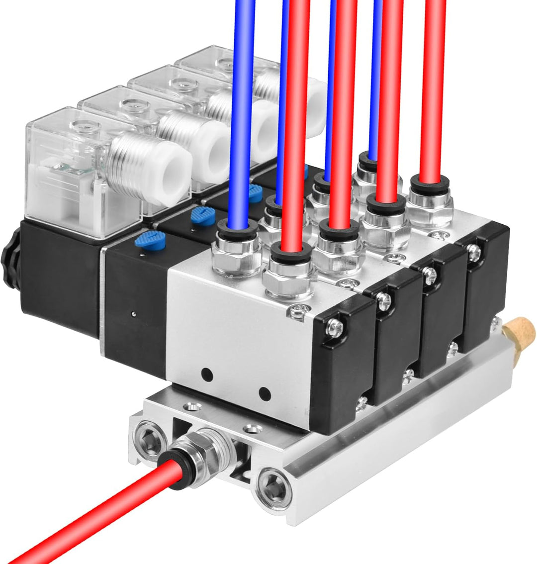 Heschen Elektrisches pneumatisches 4 Magnetventil 4V210-08 AC220V PT1/4 5-Wege 2 Positionen Krümmers