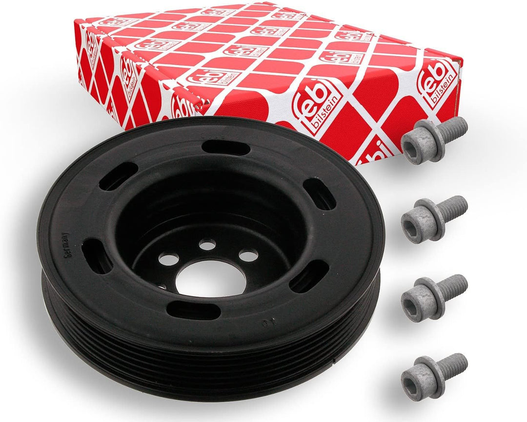 febi bilstein 33608 Riemenscheibe (entkoppelt) für Kurbelwelle, mit Schrauben , 1 Stück