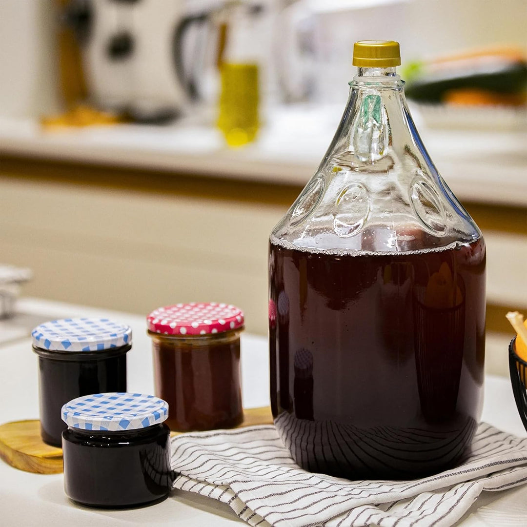 made in home - 3L Glasballon mit Griff & Schraubdeckel – Fermentationsflasche für Wein, Cider, Bier