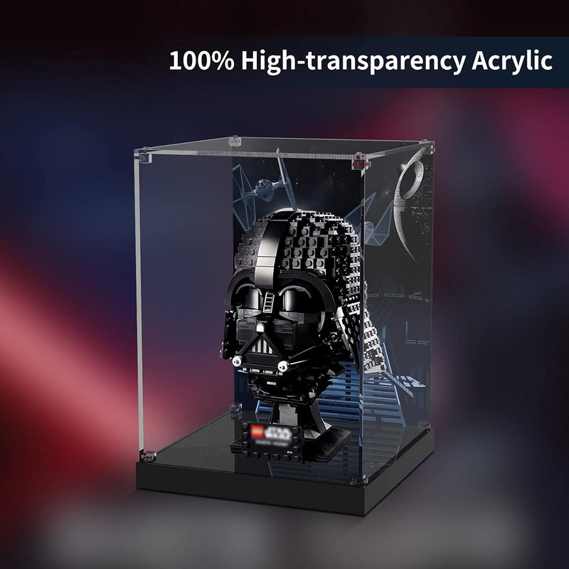 cooldac Acryl Vitrine Box für Lego Darth Vader Helm 75304 Modellset Staubdicht Transparent Klar Disp