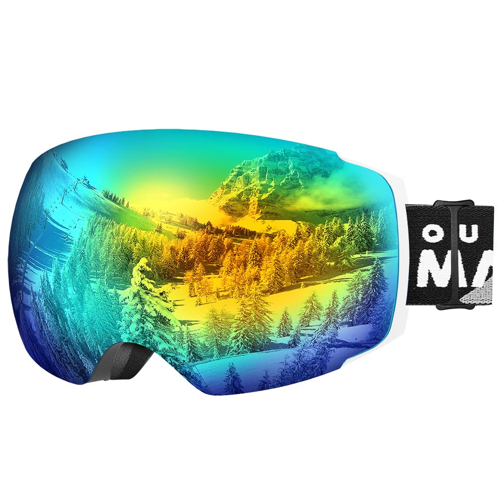 OutdoorMaster Unisex Skibrille PRO Damen Herren mit wechselgläsern, Schneebrille 100% UV-Schutz Skib