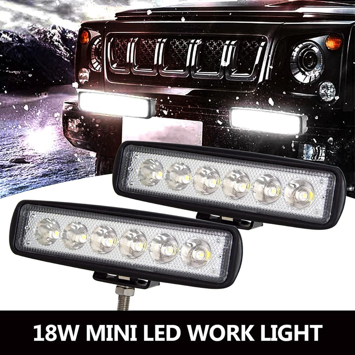 AUXTINGS 4 Stücke 6 Zoll 18W dünn LED Arbeitsscheinwerfer 15 cm Flutlicht Leuchtfleck LED Pods 12V 2