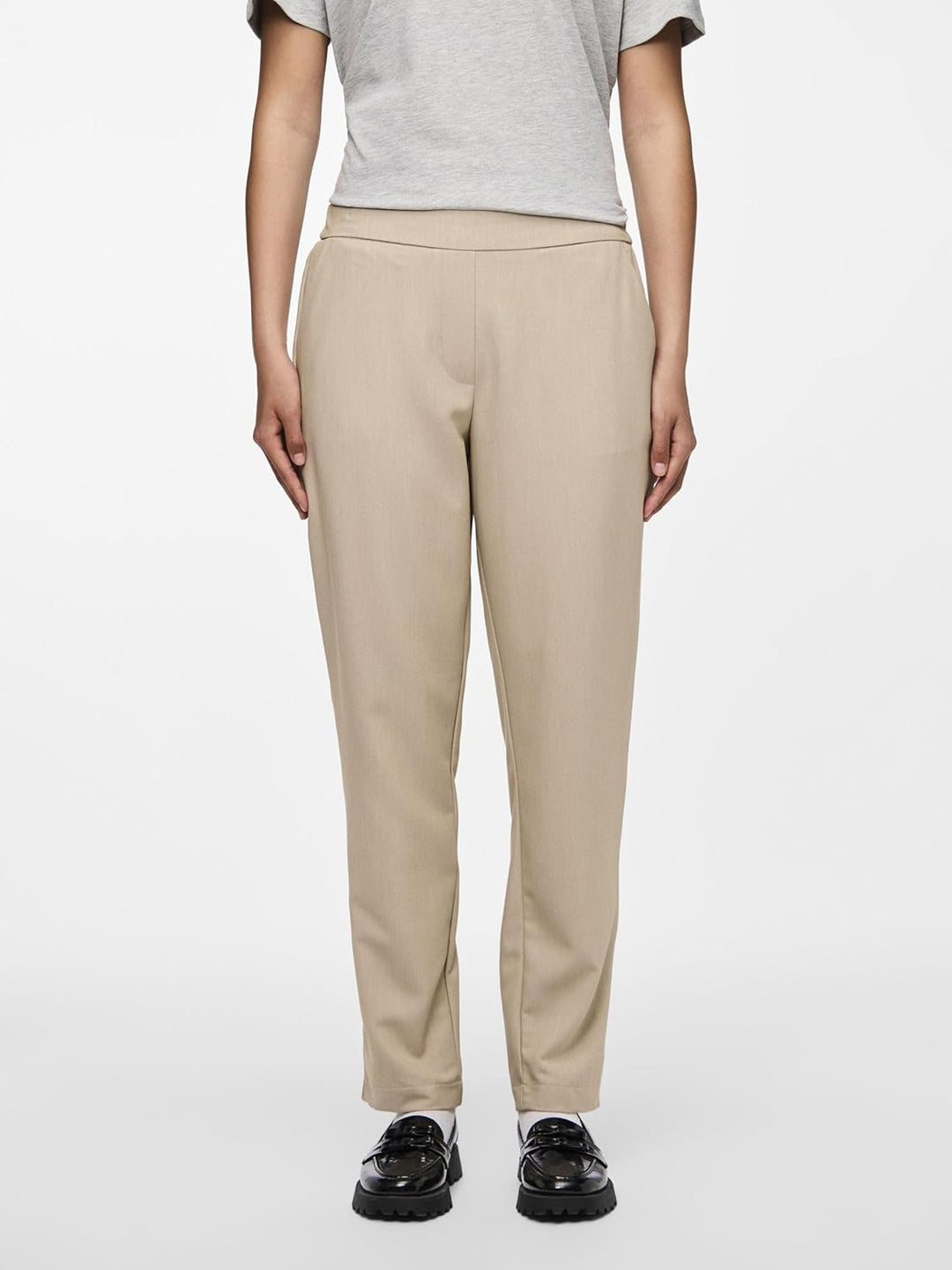 PIECES Damen Pcboss Mw Ankle Pants Noos Hose XS White Pepper, XS White Pepper