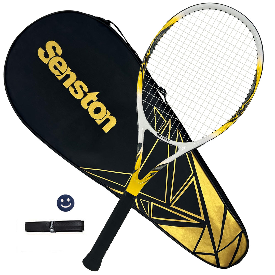 Senston Tennisschläger 68,6 cm, Professioneller Training Tennis Racket für Damen Herren yellow 27 in