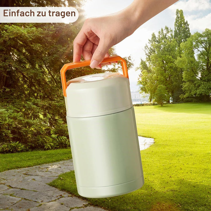 ParaCity Isolierbehälter für Essen 800ml, Vakuum-Warmhalter aus 316 Edelstahl, Breiwärmer Unterwegs