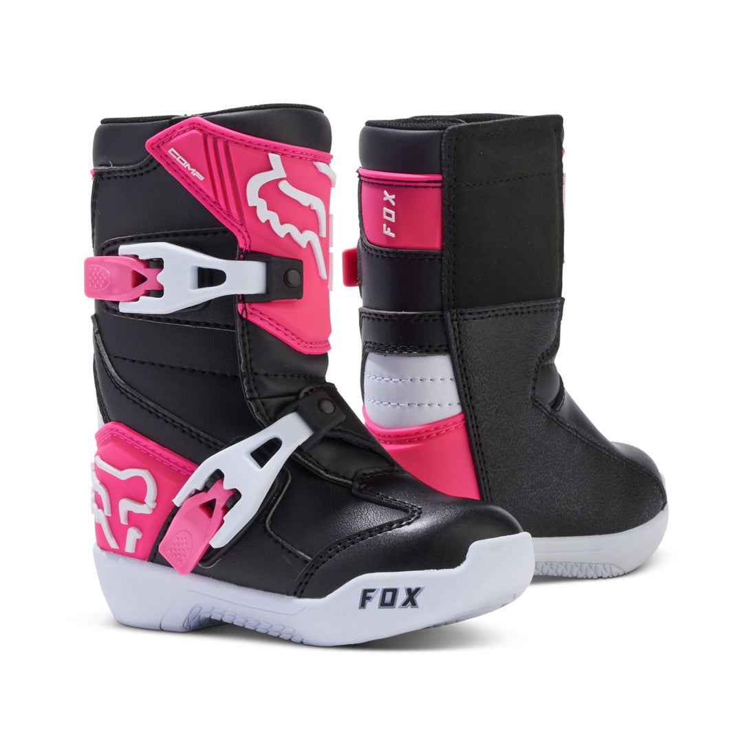 Fox Racing Unisex Kinder Comp Motocross-Stiefel 12 US Little Kid Schwarz Rosa, 12 US Little Kid Schw