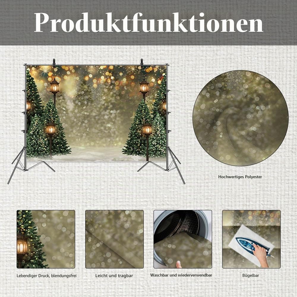 MEHOFOND Fotohintergrund für Neugeborene, Motiv: Weihnachtsbaum, Schneeflocke, Grün, 3 x 2,1 m 10x7f