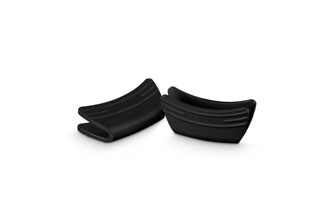 Le Creuset 2er-Set Griffschutz aus Silikon, Anpassungsfähig, Hitzebeständig bis 250°C, Schwarz glänz