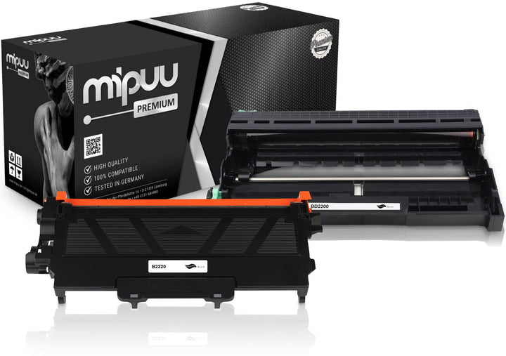 Mipuu Toner &amp; Trommel kompatibel zu Brother TN-2220 DR-2200 für DCP-7065dn Fax 2840 HL-2240d HL-2250