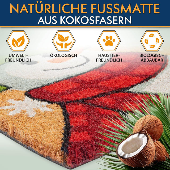 BRUBAKER Fussmatte für Aussen und Innen - Let It Snow - Schneemann Weihnachtsfussmatte - 45 x 75 cm