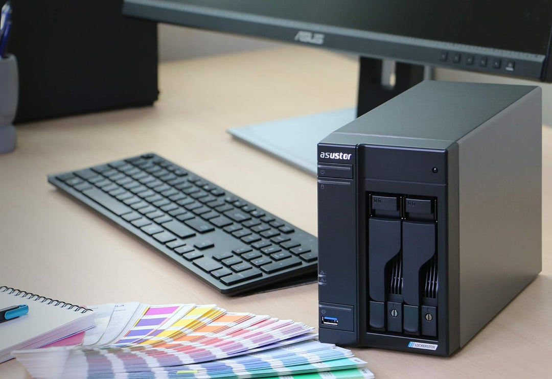 Asustor Lockerstor 2 AS6602T 2 Bay NAS - Netzwerkspeicher Gehäuse, Quad Core 2.0GHz CPU, 4GB RAM DDR