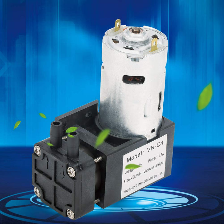 Vakuumpumpe, DC 24V Mini öllose Vakuumpumpe, 85kPa Vakuumgrad, Durchfluss 40L/Min Vakuumpumpe, geräu