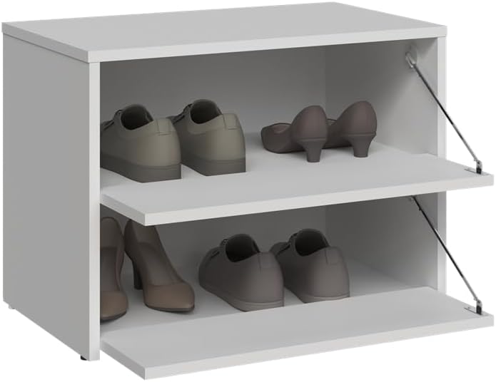 VBChome Modular Schuhschränke 60 x 36 x 44 cm Weiss Schuh-Organizer Grifflose Holzähnlich Holzwerkst
