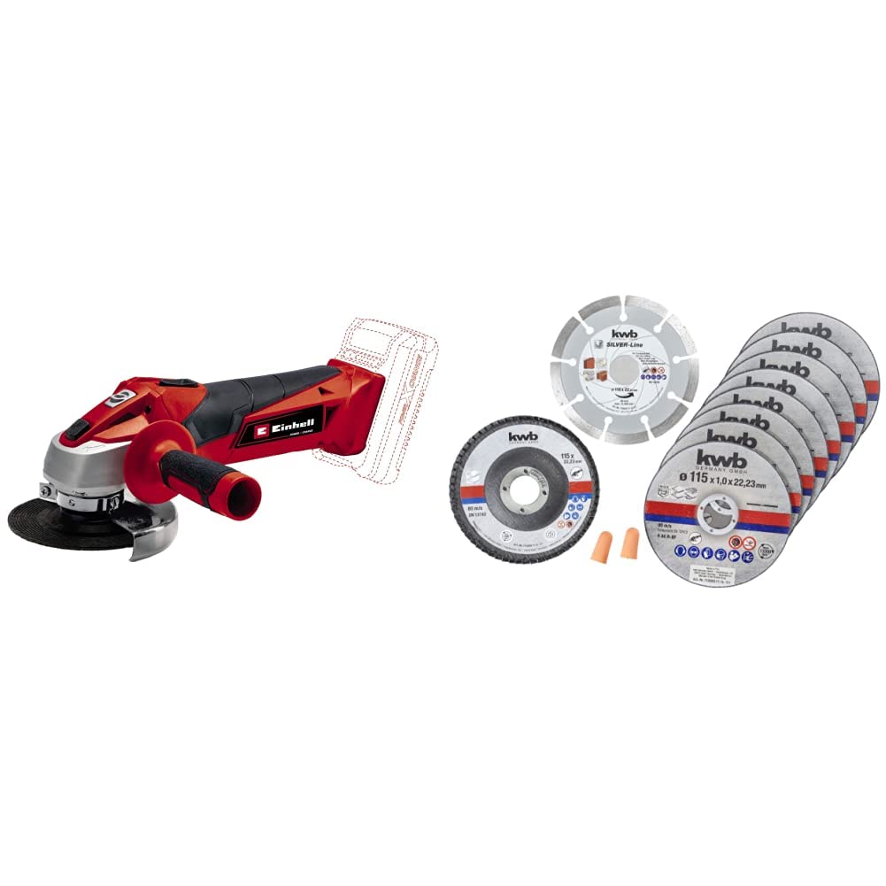 Einhell Akku-Winkelschleifer TC-AG 18/115 Li-Solo Power X-Change (18 V, Ø 115 mm, 28 mm Schnitttiefe