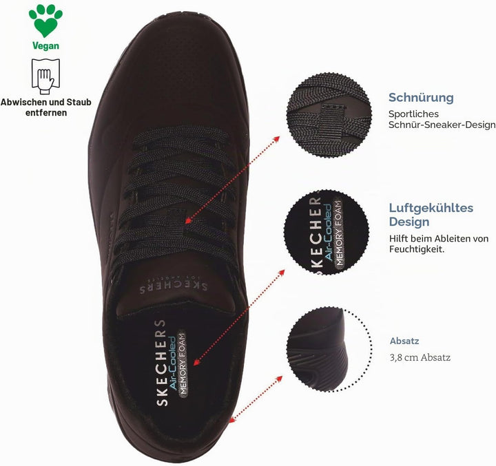 Skechers Herren UNO Stand On Air Sneaker 39 EU Schwarz, 39 EU Schwarz