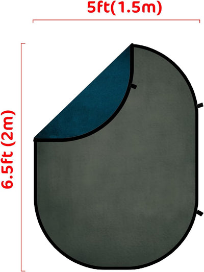Kate 1.5x2m Dunkelgrün/Blau Falthintergrund Fotografie Faltbarer Studio Hintergrund Faltender Hinter