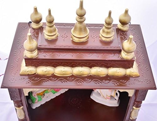 Jodhpur Handicrafts Hölzerner Heimtempel/Hölzerner Pooja Mandap/Pooja Tempel/Pooja Mandir mit Birne