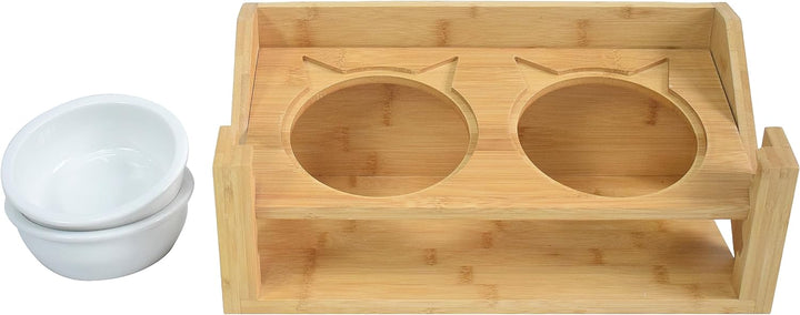 NEUSTEIN Napf für Katzen &amp; kleine Hunde | höhenverstellbar | 350ml | Futternapf | Keramik | mit 2+2
