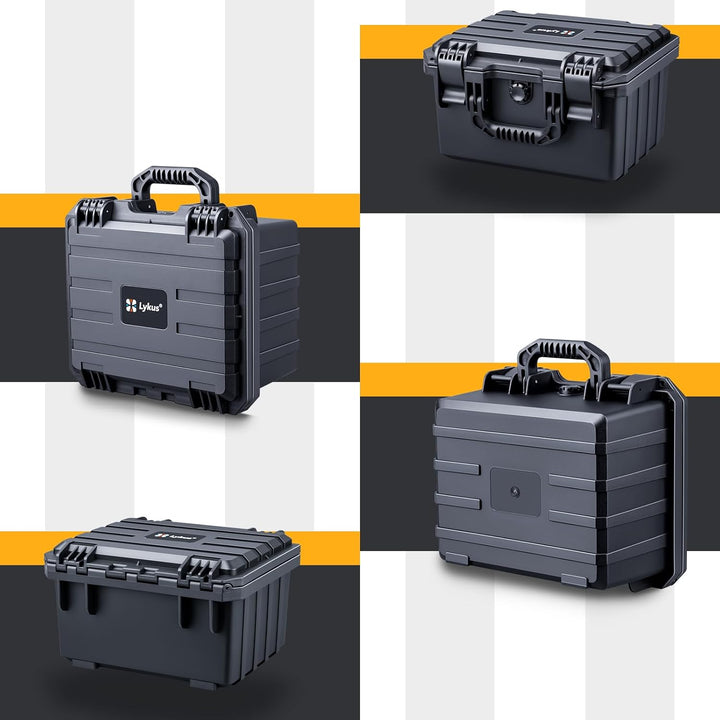 Lykus HC-2830 Wasserdicht Koffer mit anpassbar Rasterschaumstoff, Innengrösse 28,2x22,2x16,6 cm, Gee
