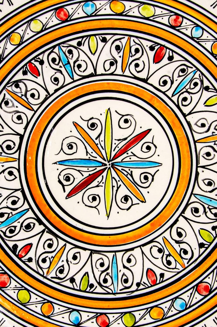 Orientalische Keramik-Obstschale Dikra aus Keramik Schale, Bunt 40 cm
