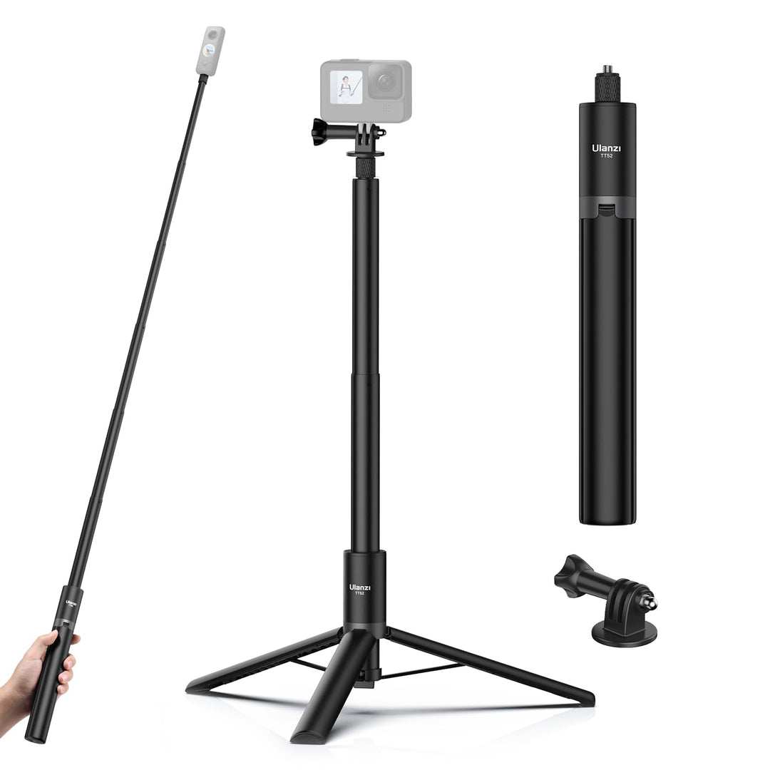 ULANZI 150cm Selfie Stick Stativ für Insta360 GO 3/X3/ONE RS/ONE X2/ONE X/GO 2/ONE R/ONE, TT52 Einbe