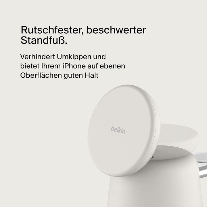 Belkin BoostCharge Pro kabellose 2-in-1-Ladestation mit MagSafe (15 W), MagSafe Ladegerät, kompatibe