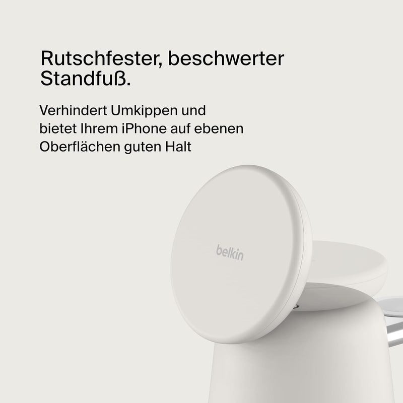 Belkin BoostCharge Pro kabellose 2-in-1-Ladestation mit MagSafe (15 W), MagSafe Ladegerät, kompatibe