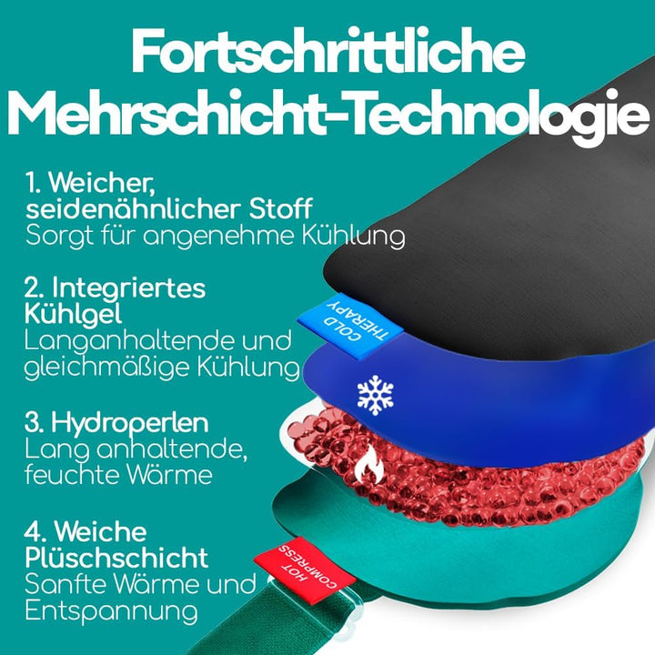 Medi Grade Augenmaske Kühlend und Wärmend - 2-in-1 Aktivierung in der Mikrowelle – Migräne Maske - W