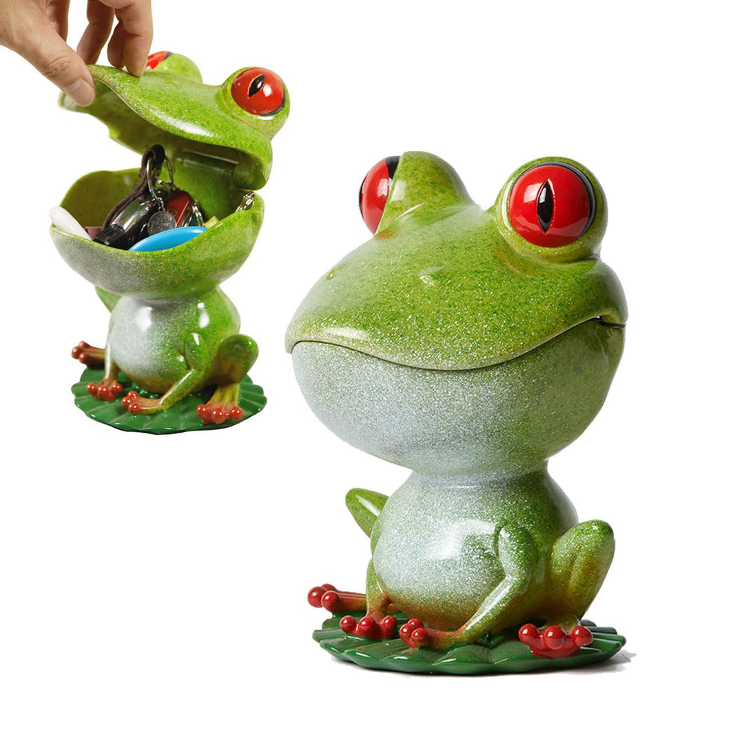 NENBOLEC Schmucktablett Nussschale Dessert Platte Frosch Skulptur Dekor Wohnzimmer Kunst Arts Polyre