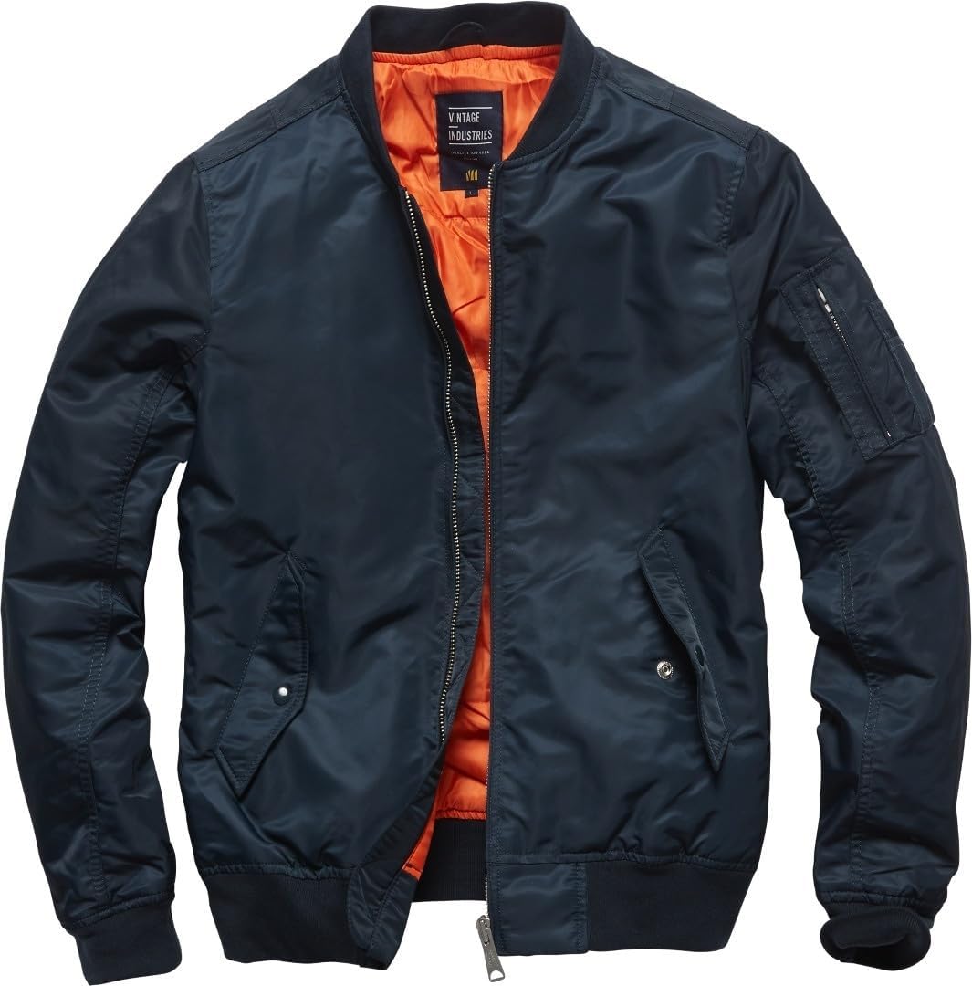 Vintage Industries Welder MA1 Jacke, dunkelblau, M Dunkelblau M, Dunkelblau M