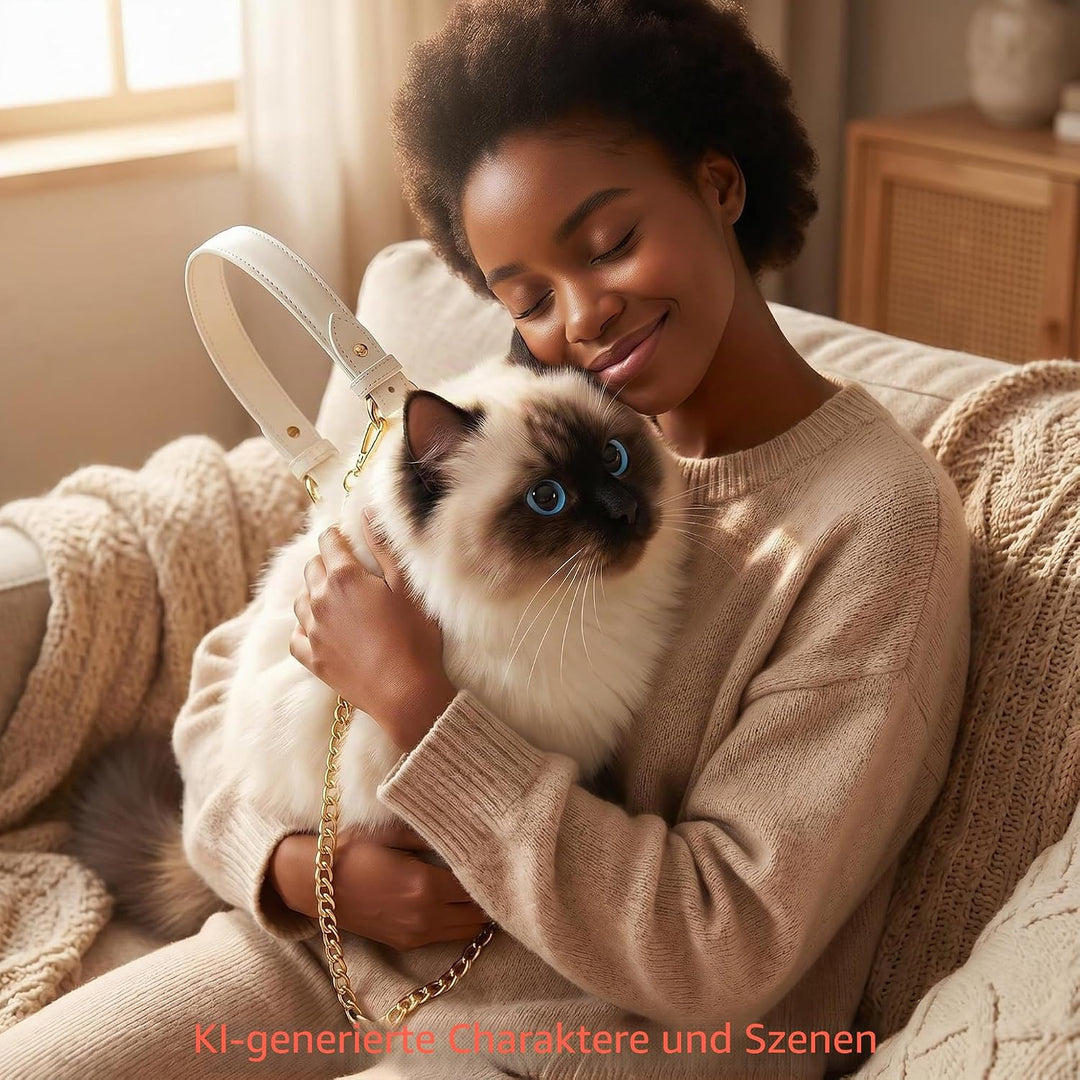HUIJUFU Realistische Puffy-Plüsch-Katzentasche in Form einer Umhängetasche für Frauen (Siamkatze), S