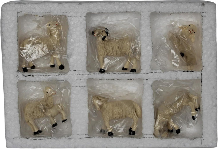 ZICOM Krippenzubehör Tiere Schafset ca. 5cm 6-TLG. Polyresin