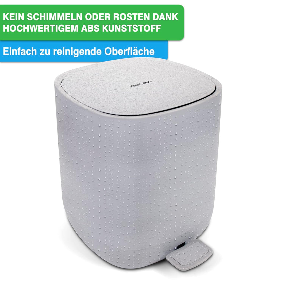 YourCasa Mülleimer Bad [5L] - Elegantes Design - Badeimer - Kosmetikeimer Badezimmer Klein - Badmüll
