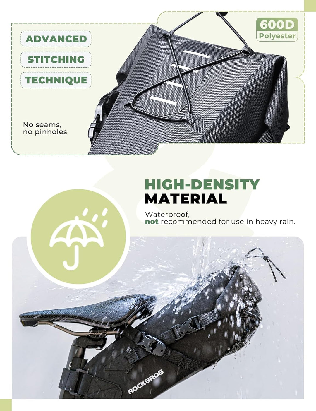 ROCKBROS Satteltasche Bikepacking 3-5L Fahrradtasche 100% Wasserdicht Tasche für Outdoor Radsport Mo