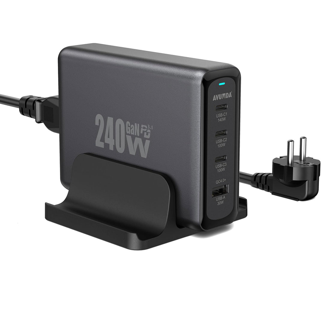 AVUMDA 240W USB C Ladegerät GaN PD3.1 140W PD3.0 100W 4-Port USB C Netzteil Type C Adapter für MacBo